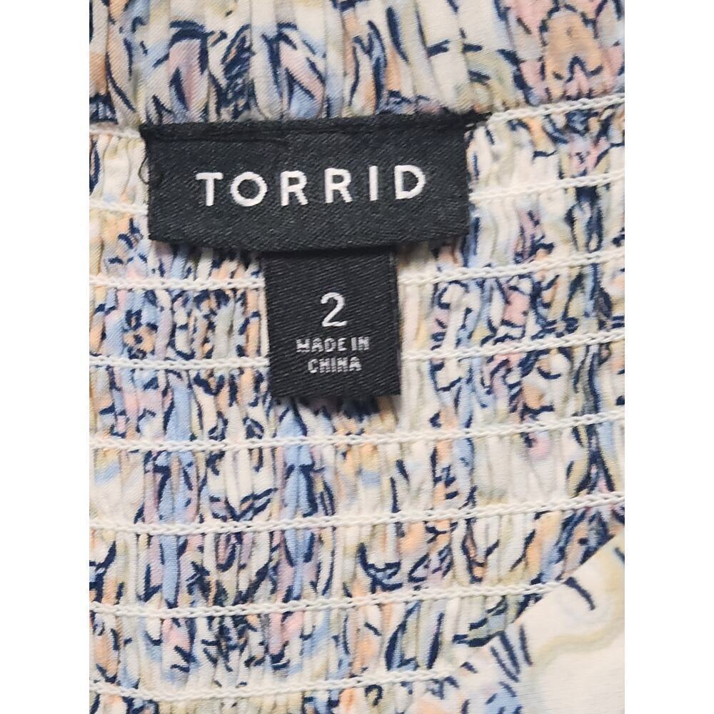 Torrid Tile Print Maxi Dress Women's 2 Tiered Challis Maxi Dress Bohemian NWOT - Picture 4 of 8